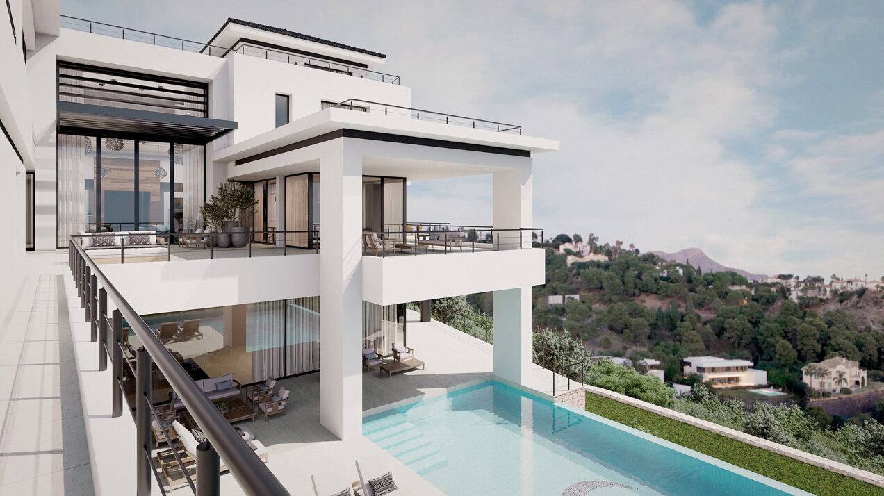 Elegant Modern Luxury Villa with Spectacular Panoramic Sea and Mountain Views in Benahavis