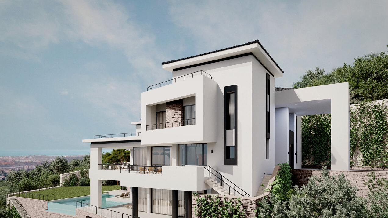 Elegant Modern Luxury Villa with Spectacular Panoramic Sea and Mountain Views in Benahavis