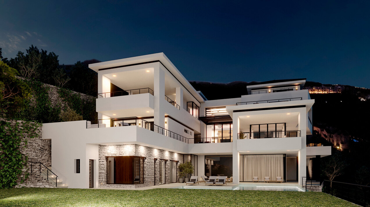 Elegant Modern Luxury Villa with Spectacular Panoramic Sea and Mountain Views in Benahavis