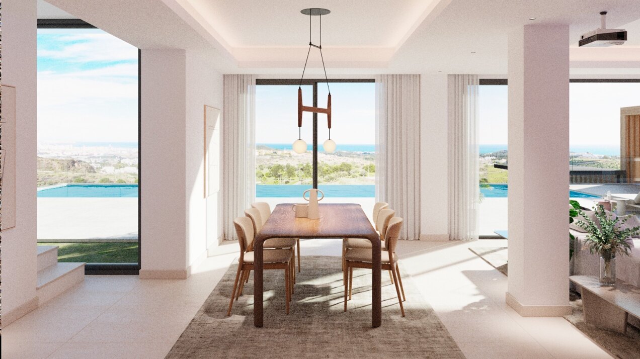 New built villa with panoramic views to the sea in Mijas Golf