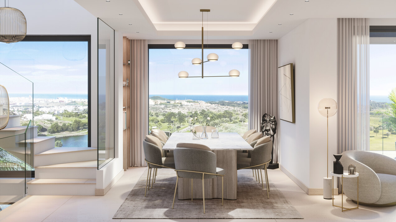 New built villa with panoramic views to the sea in Mijas Golf