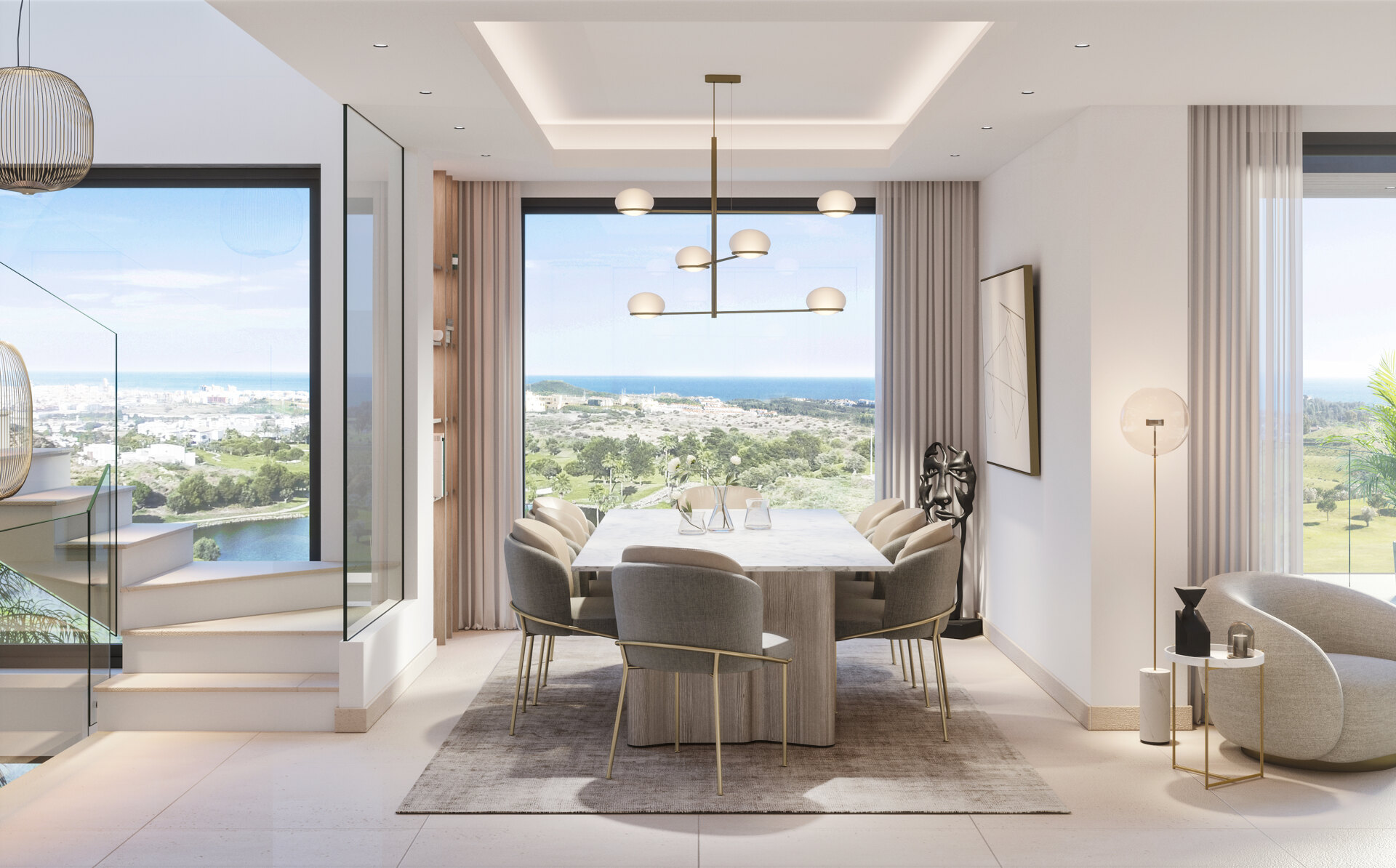 New built villa with panoramic views to the sea in Mijas Golf