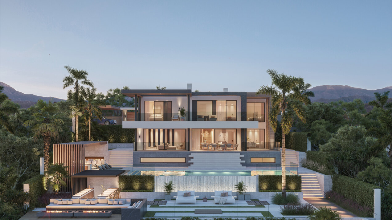 New built villa with panoramic views to the sea in Mijas Golf