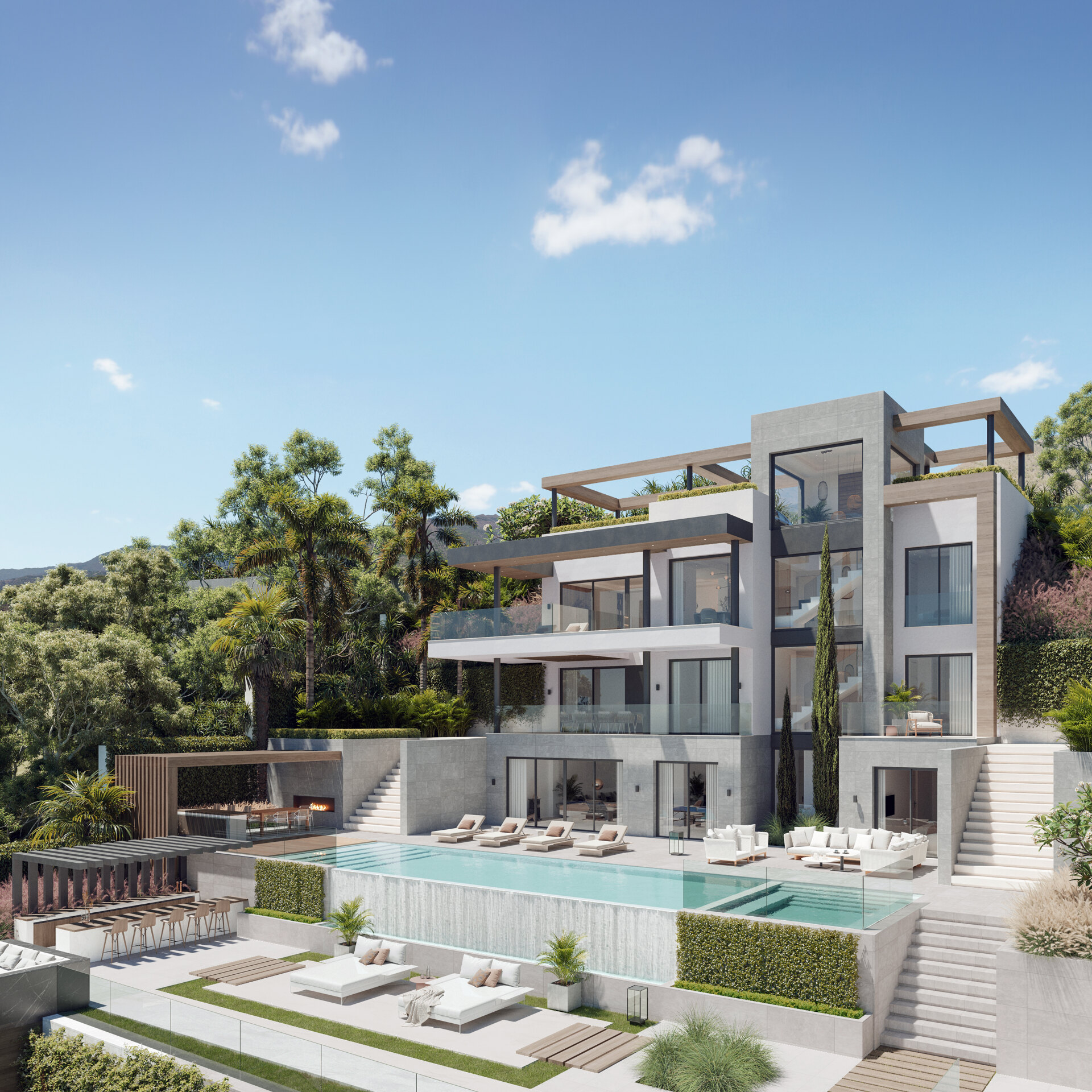 New built villa with panoramic views to the sea in Mijas Golf