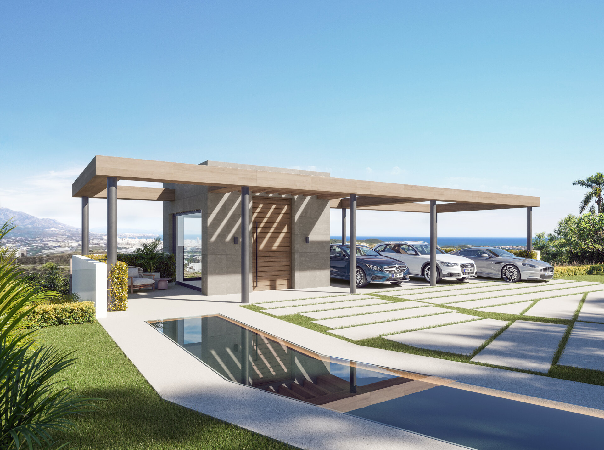 New built villa with panoramic views to the sea in Mijas Golf