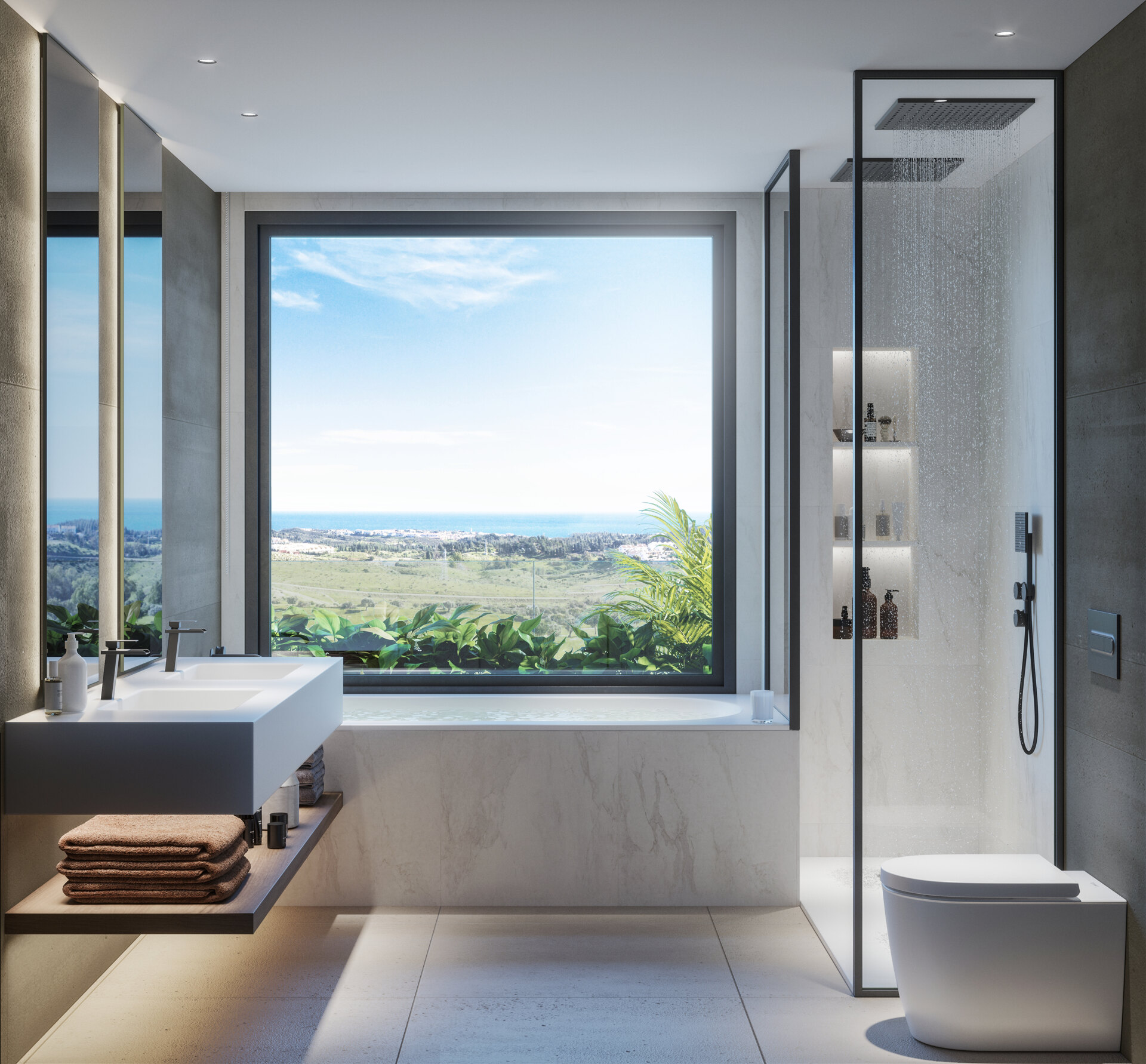 New built villa with panoramic views to the sea in Mijas Golf