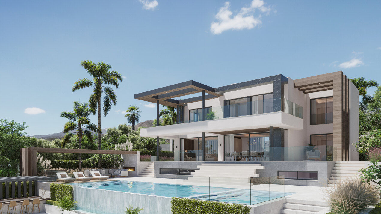 New built villa with panoramic views to the sea in Mijas Golf