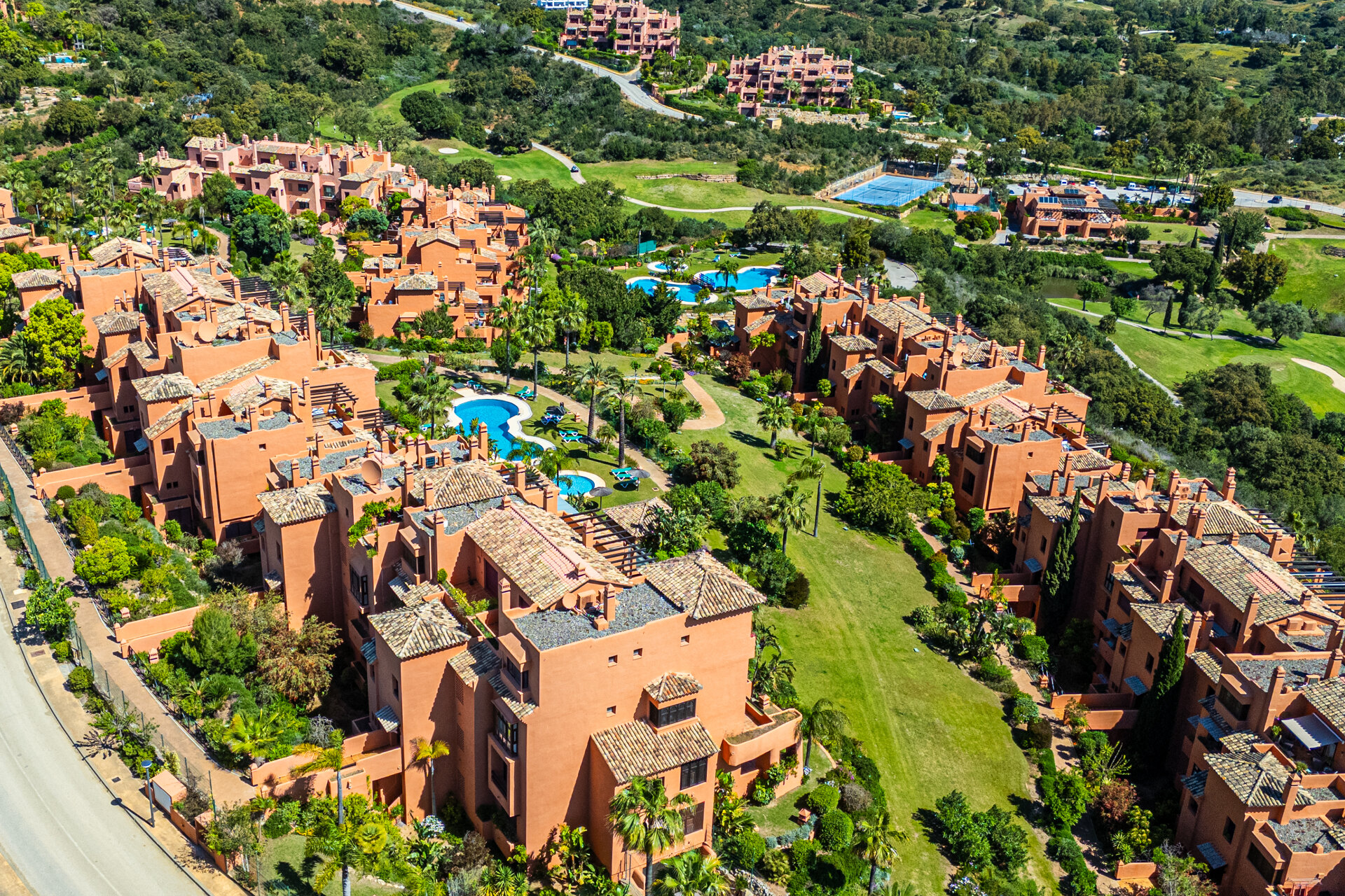 Dazzling 3 bedroom duplex penthouse with panoramic views sits within prestigious golf complex