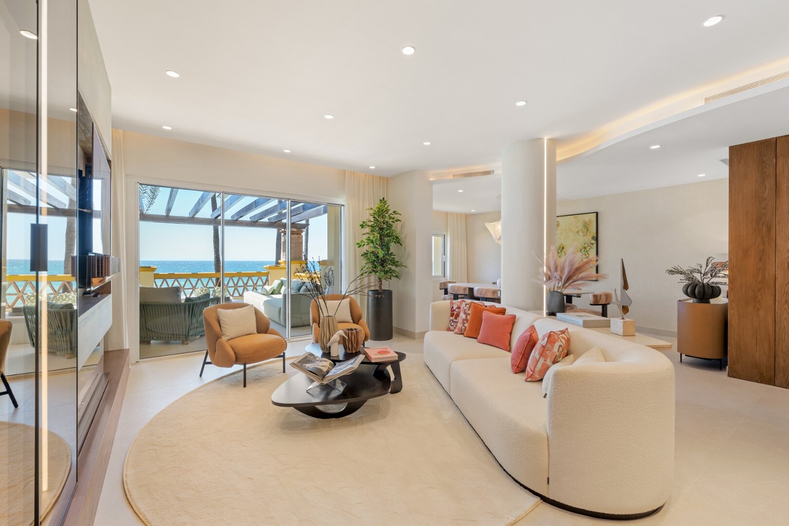 Exquisite beachfront apartment seamlessly blending contemporary design with comfort and luxury