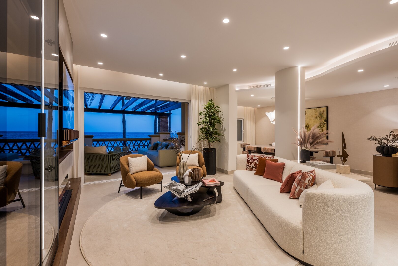 Exquisite beachfront apartment seamlessly blending contemporary design with comfort and luxury