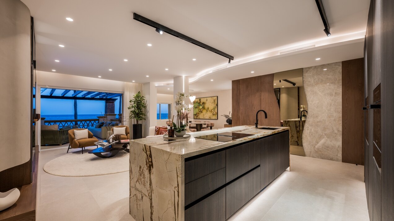Exquisite beachfront apartment seamlessly blending contemporary design with comfort and luxury