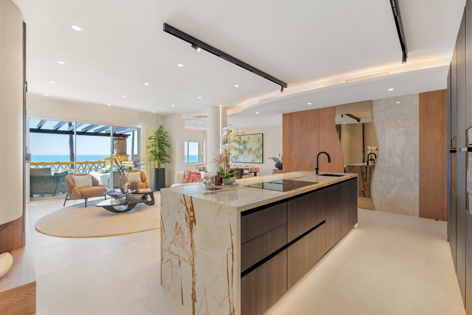 Exquisite beachfront apartment seamlessly blending contemporary design with comfort and luxury