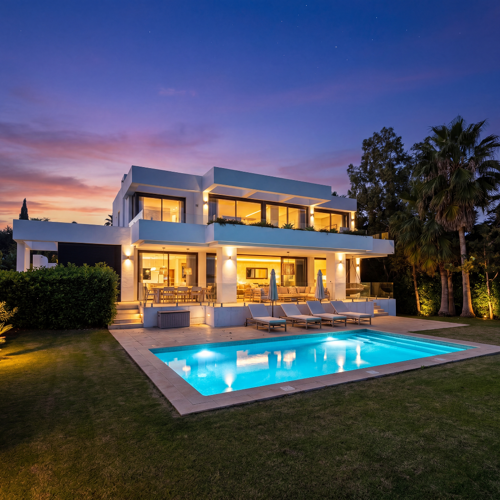 Aspectos Destacados: - Vistas al mar- Primera línea de golf- Piscina infinita- Terraza ático- Ascensor privado- Sala de cine- Gimnasio- Urbanización cerrada- Acabados de lujo- Cerca de Marbella