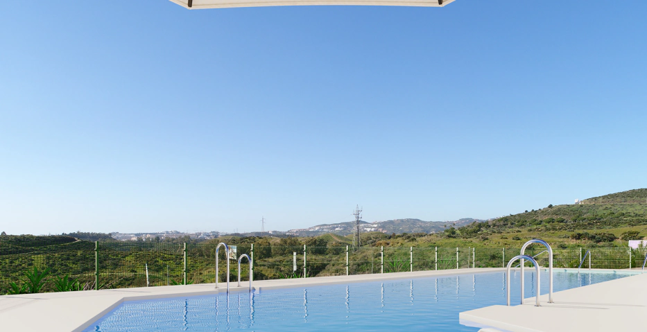 Valley Views, located in Mijas, is a new residential development comprising 54 apartments, private parking spaces, and a communal pool.
