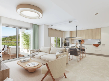 Valley Views, located in Mijas, is a new residential development comprising 54 apartments, private parking spaces, and a communal pool.