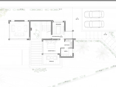 Plot with project and structure in Estepona with sea and golf views