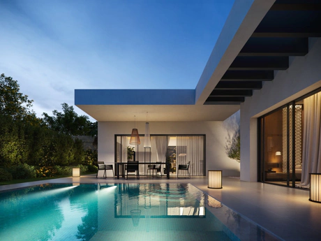Modern Eco-Friendly Single-Storey Villa with Solar Panels – Smart, Energy-Efficient Living