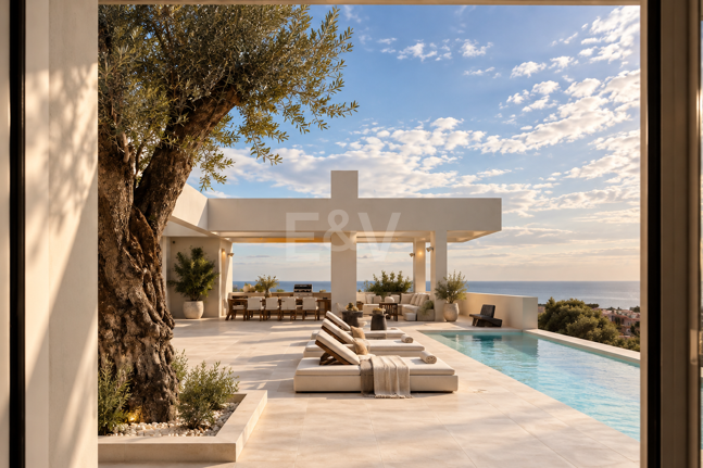 Exceptional Architectural Villa with Panoramic Sea Views in Los Altos de los Monteros, Marbella