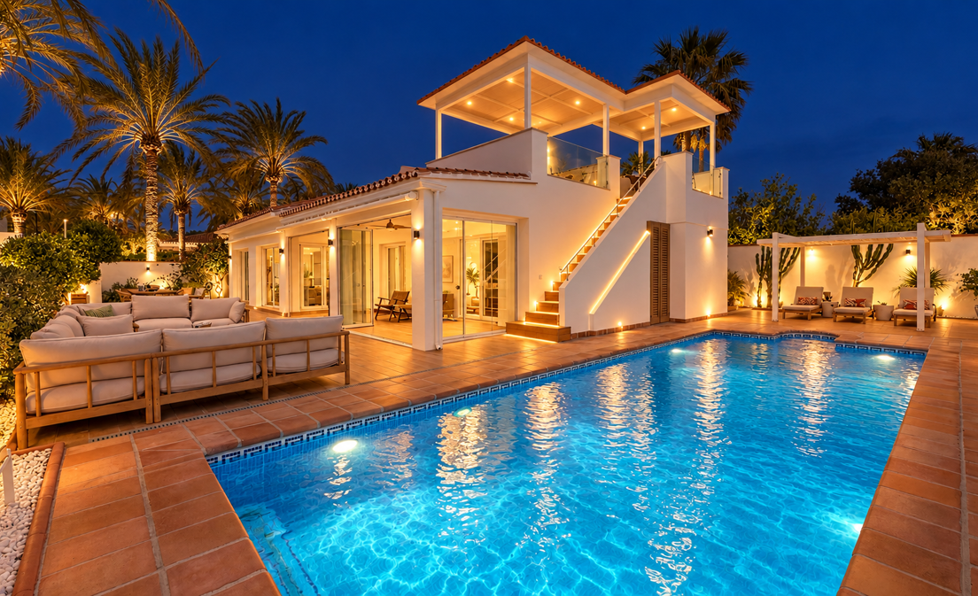 In Marbesa-Marbella gelegen, befindet sich diese elegante Luxusvilla nur 50 Meter von den goldenen Sandstränden im Osten Marbellas entfernt. Ihre...