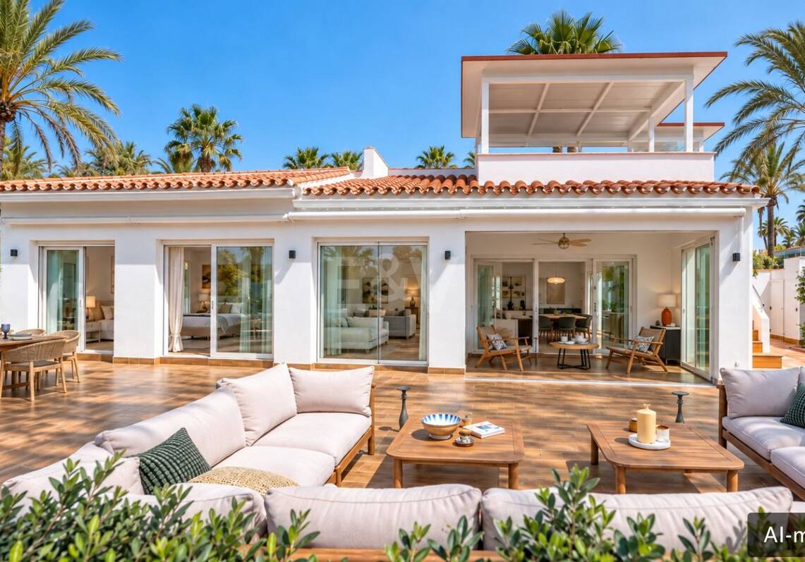 Fullt renoverad lyx Villa Bara 50 meter från stranden i Marbesa, Marbella