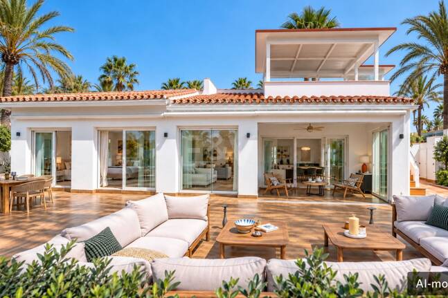 Fullt renoverad lyx Villa Bara 50 meter från stranden i Marbesa, Marbella