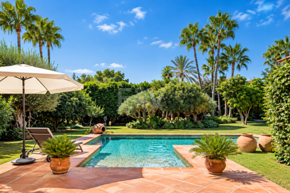 Außergewöhnliche Villa in zweiter Strandreihe in Los Monteros mit Meerblick