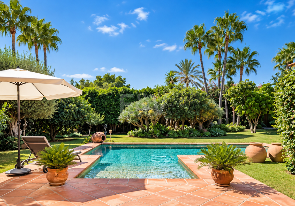 Außergewöhnliche Villa in zweiter Strandreihe in Los Monteros mit Meerblick