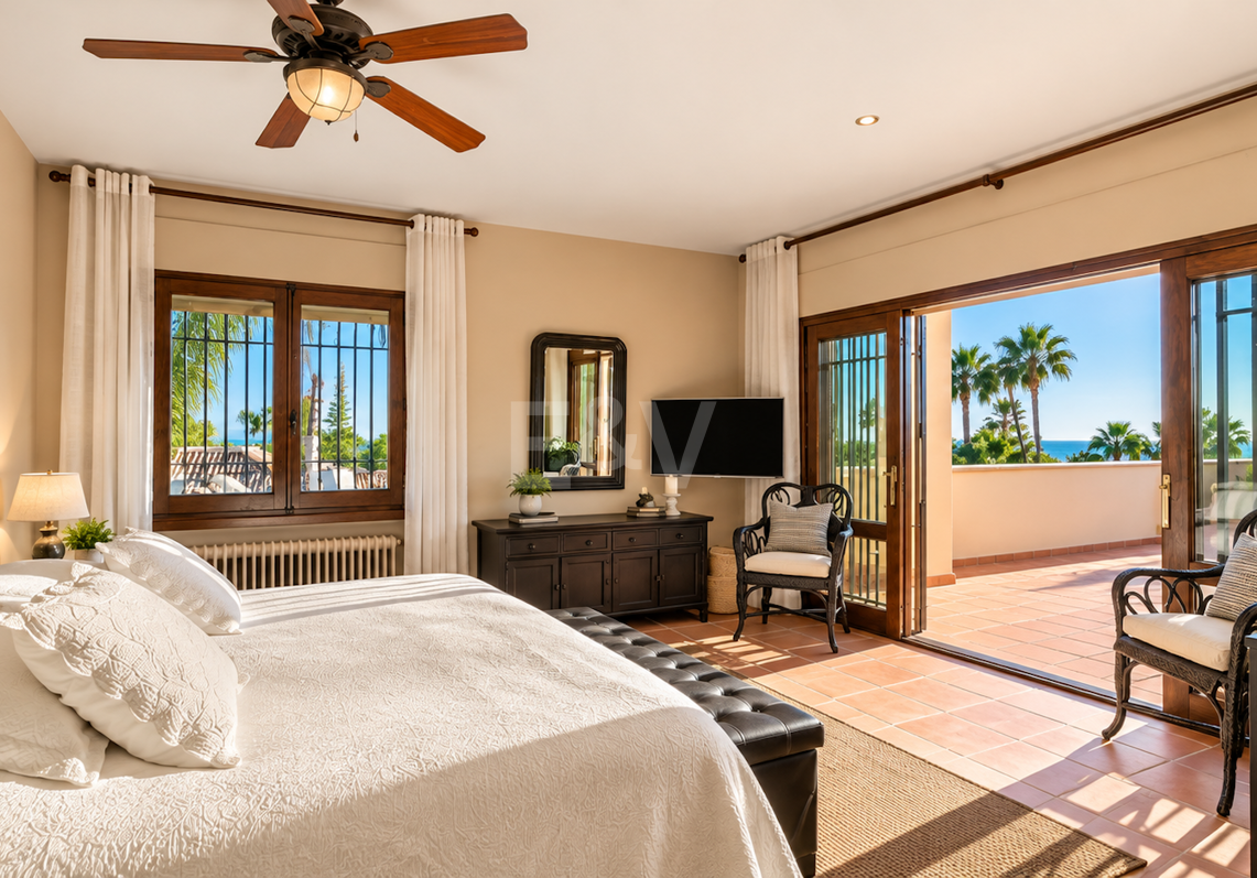 Außergewöhnliche Villa in zweiter Strandreihe in Los Monteros mit Meerblick