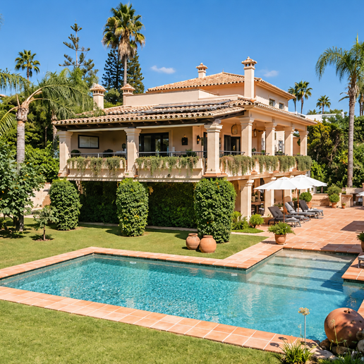 Außergewöhnliche Villa in zweiter Strandreihe in Los Monteros mit Meerblick