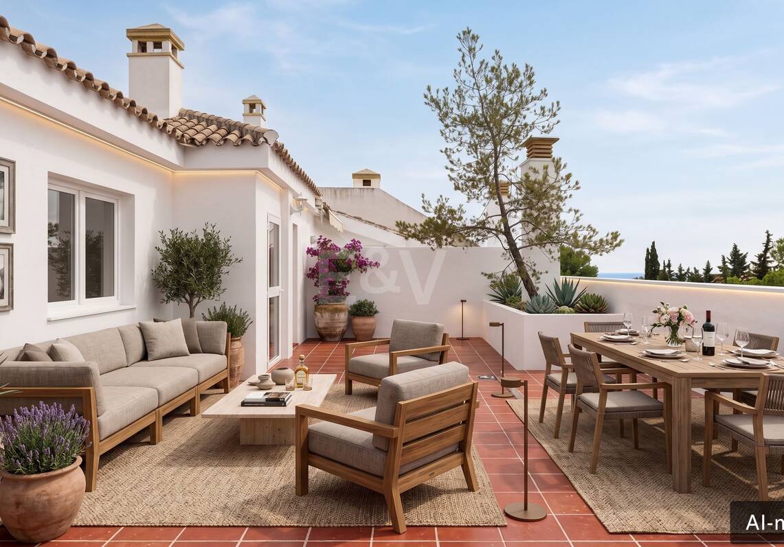 Ático dúplex con vistas al mar, a pasos de la playa en la Milla de Oro