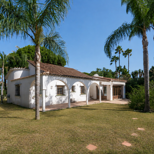 Andalusisk stil Villa med Renovation Project, 200 meter från stranden i Marbesa