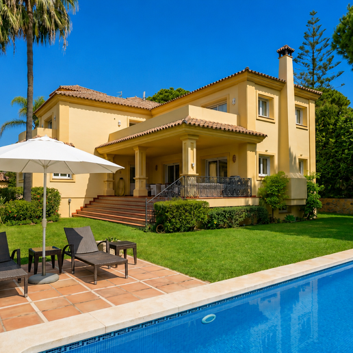 Elegante villa con vistas al mar y a poca distancia a pie de la playa en Elviria