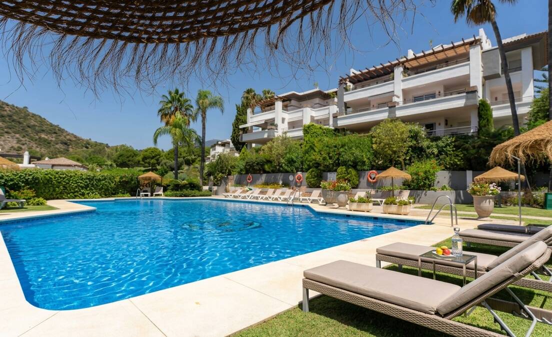 Located in the gated community within the prestigious Los Arqueros Golf & Country Club, this fully furnished penthouse offers a...