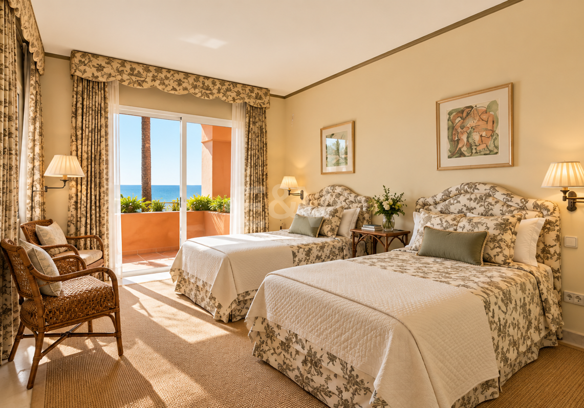 Elegante Maisonette-Wohnung in erster Strandlinie mit direktem Strandzugang und wunderschönem Meerblick