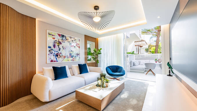 Elegante apartamento en planta baja, a pasos de la playa, en Alhambra del Mar