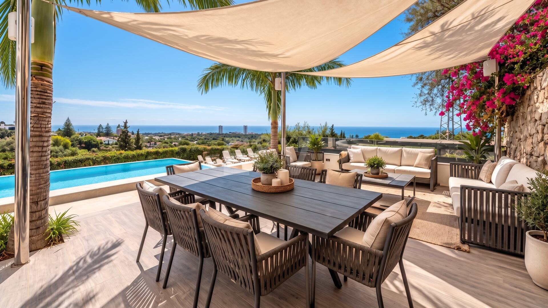 Luksusowa 7-sypialna willa z panoramicznymi widokiem na morze w Elvirii, Marbella