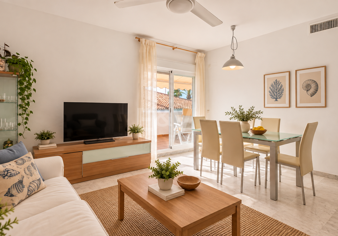 Piso en venta en la urbanización frente al mar Bahía de Marbella, Marbella Este