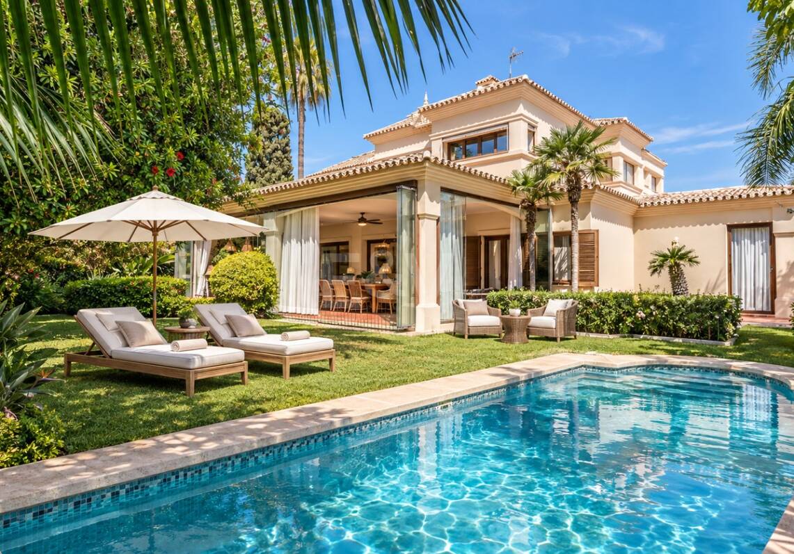 Elegante villa andaluza-mediterránea en Linda Vista, Playa de San Pedro