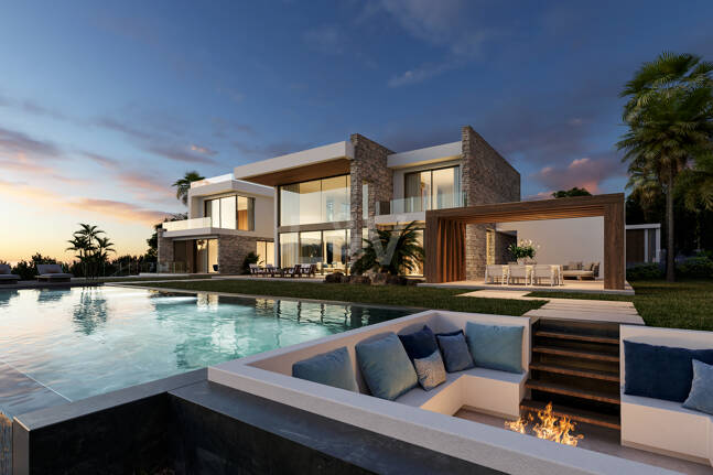 Projekt för nybyggd villa med panoramautsikt över havet i Hacienda Las Chapas, garanterad licens