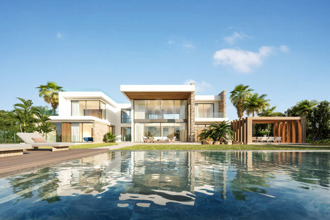 Projekt för nybyggd villa med panoramautsikt över havet i Hacienda Las Chapas, garanterad licens