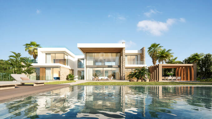 Projekt für eine neu zu bauende Villa mit Panoramablick aufs Meer in Hacienda Las Chapas, Baugenehmigung garantiert