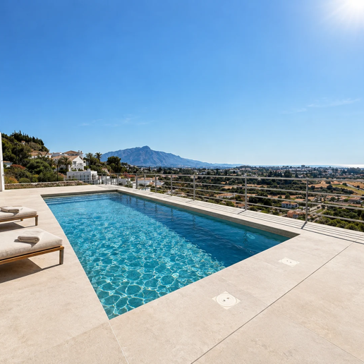 Zeitgenössische Neubauvilla mit Panoramablick aufs Meer in Los Arqueros