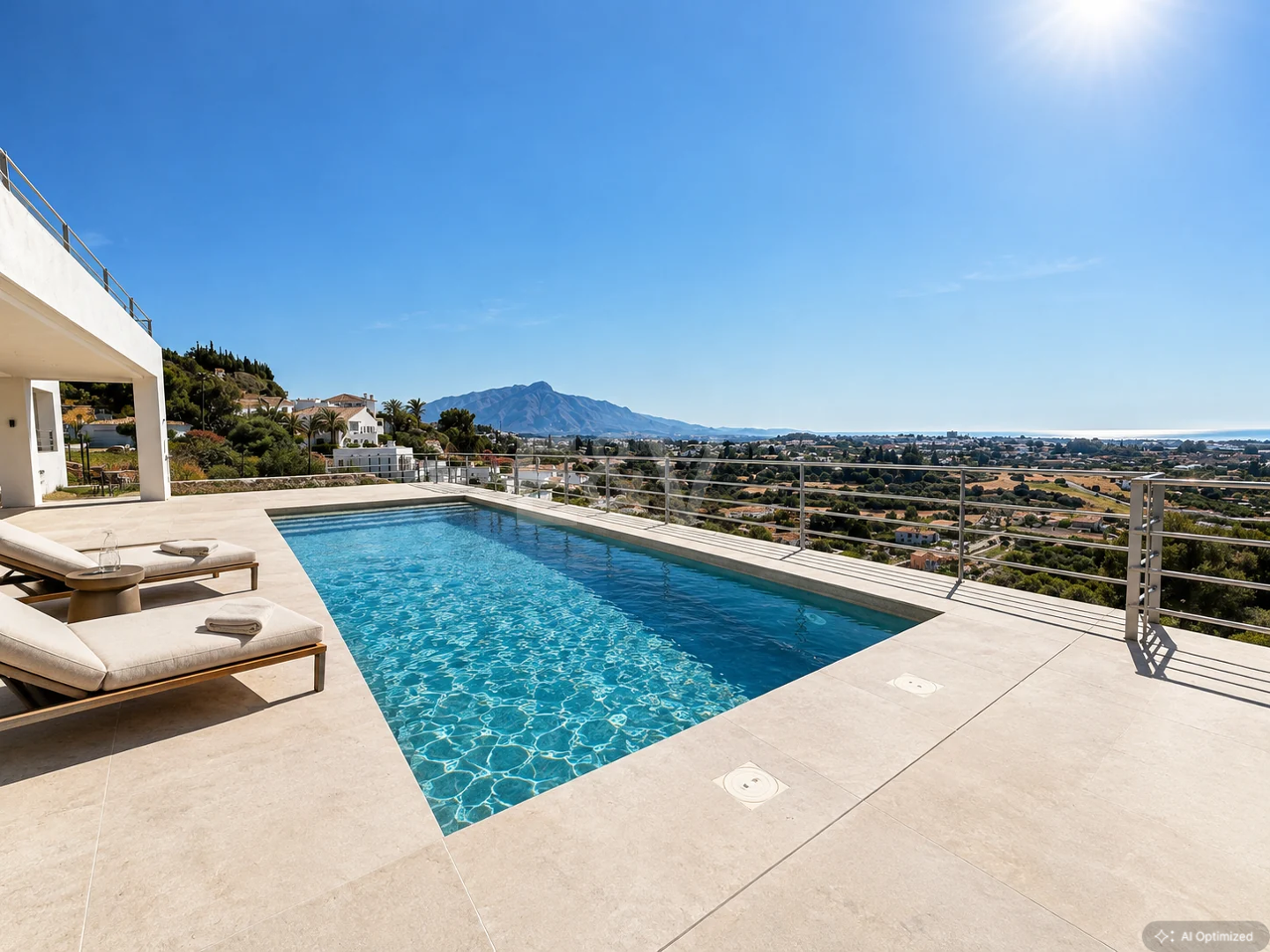 Zeitgenössische Neubauvilla mit Panoramablick aufs Meer in Los Arqueros