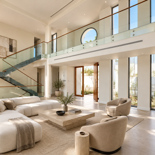 Zeitgenössische Neubauvilla mit Panoramablick aufs Meer in Los Arqueros