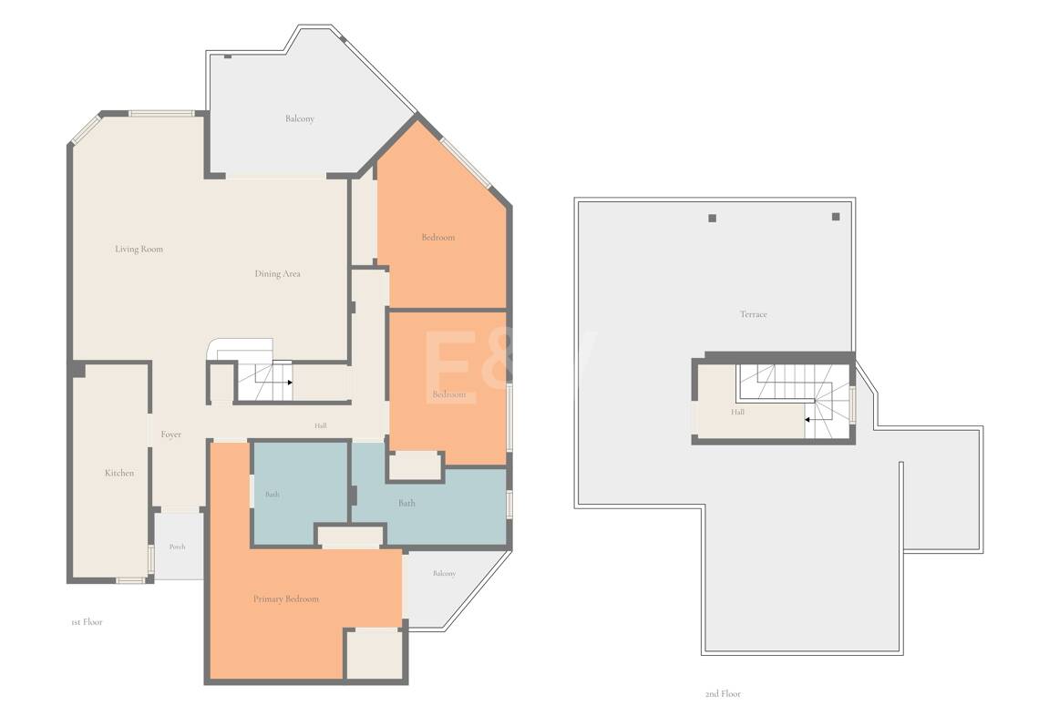 Penthouse mit 3 Schlafzimmern, Meerblick und direktem Zugang zum Strand