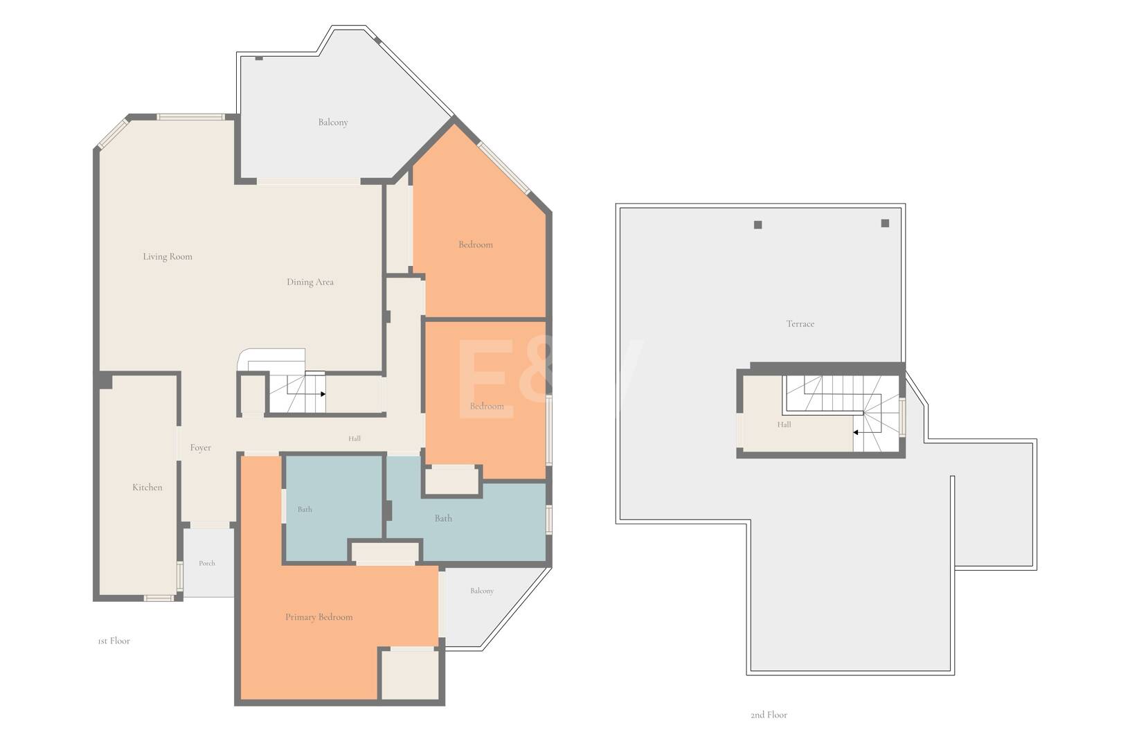 Penthouse mit 3 Schlafzimmern, Meerblick und direktem Zugang zum Strand