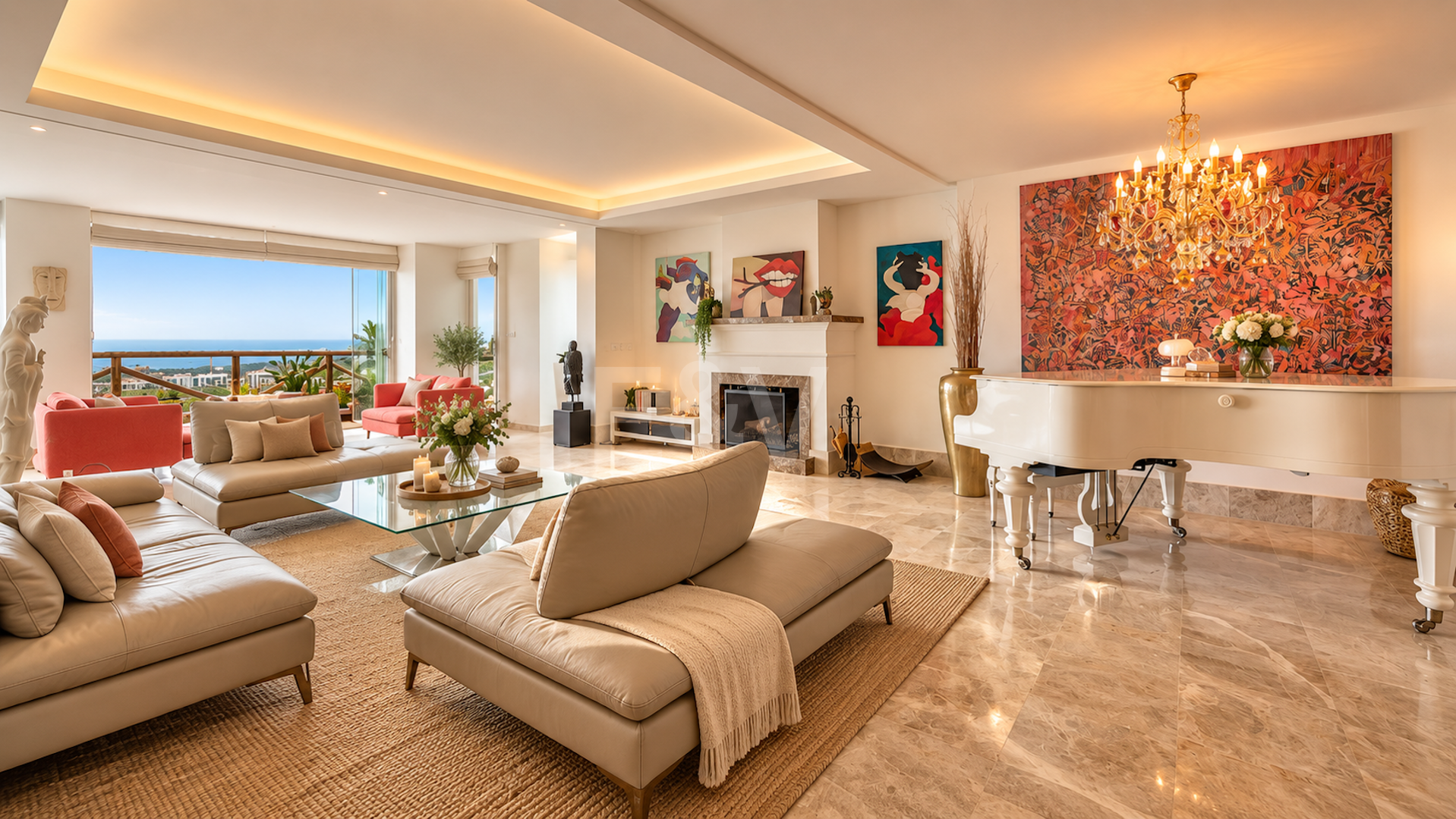 Maison individuelle avec vue panoramique sur la mer et jacuzzi à Santa Clara, Marbella