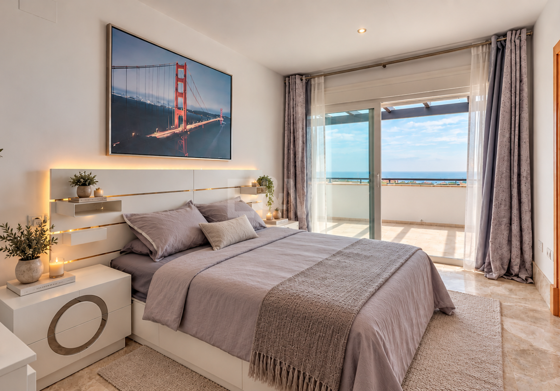 Maison individuelle avec vue panoramique sur la mer et jacuzzi à Santa Clara, Marbella