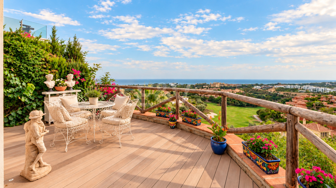 Maison individuelle avec vue panoramique sur la mer et jacuzzi à Santa Clara, Marbella