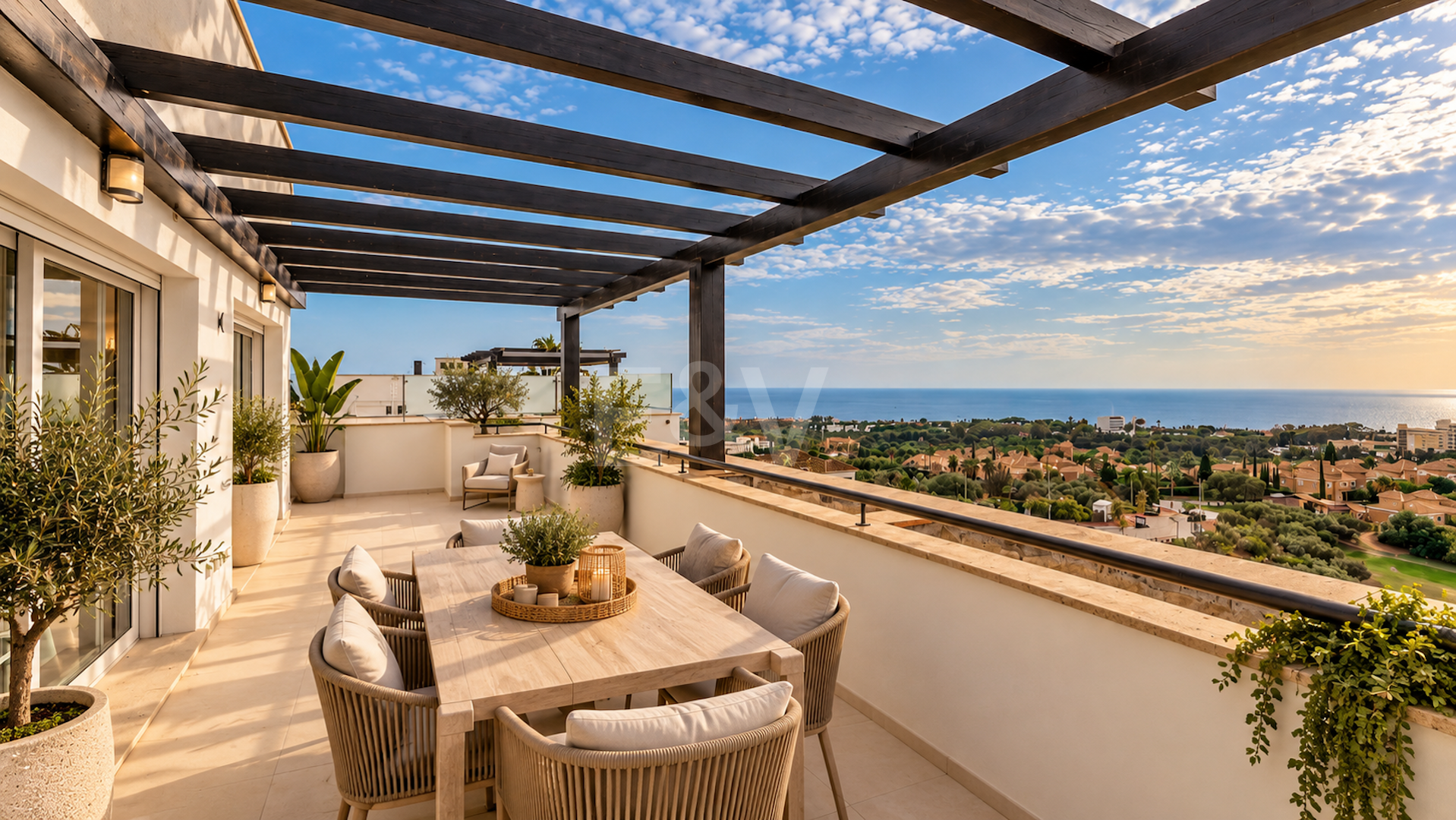 Maison individuelle avec vue panoramique sur la mer et jacuzzi à Santa Clara, Marbella